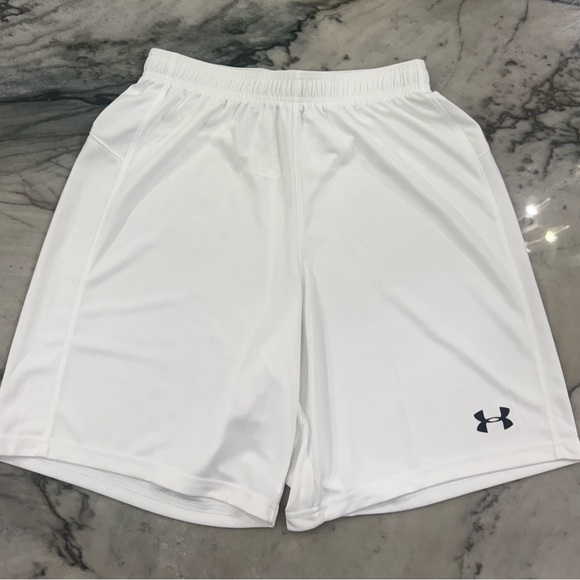 Under Armour Other - Under Armour Men’s White Athletic Training Shorts with Black Logo (NWOT)